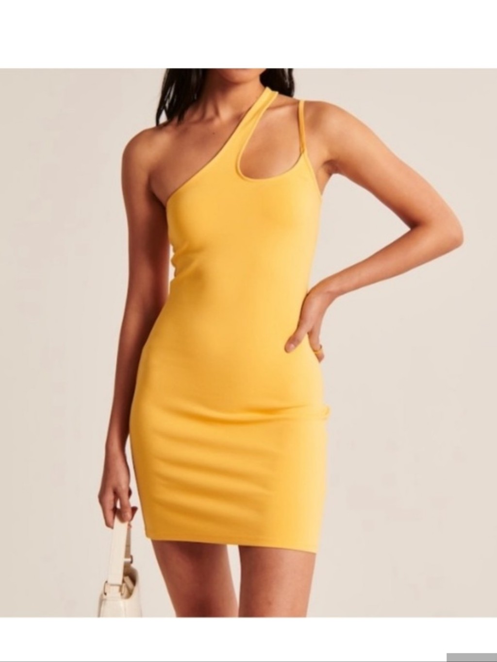 Abercrombie & Fitch Yellow One Shoulder Dress